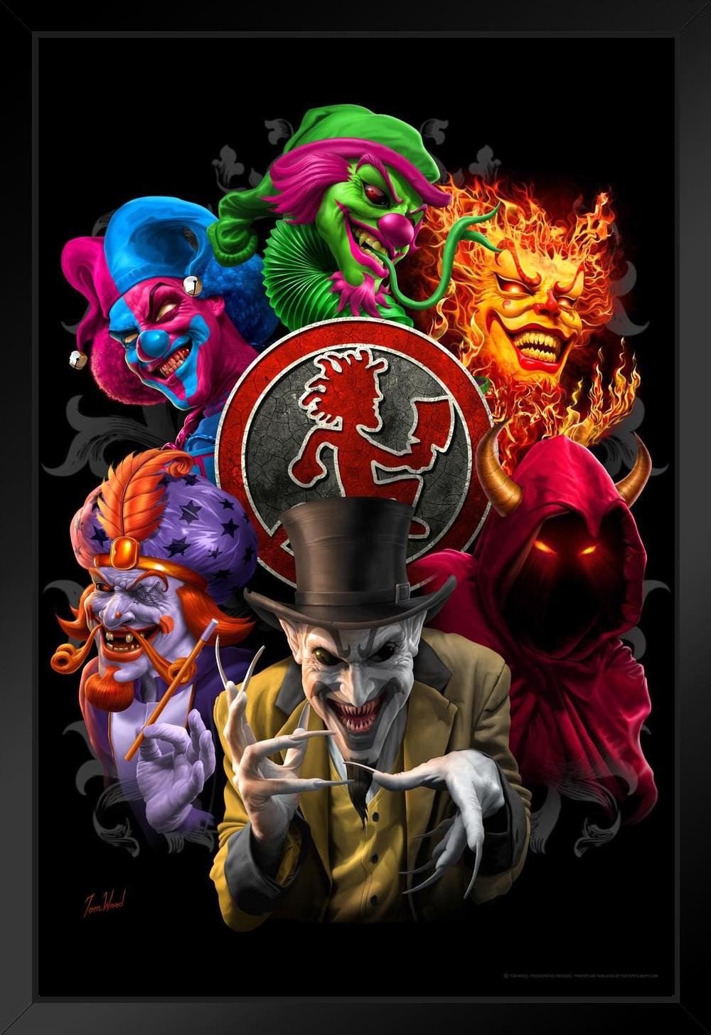 Trinx Inner Circle Group Faces Collage ICP Insane Clown Posse Music Band  Tom Wood Fantasy White Wood Framed Poster 14X20 - Picture Frame Print |  Wayfair