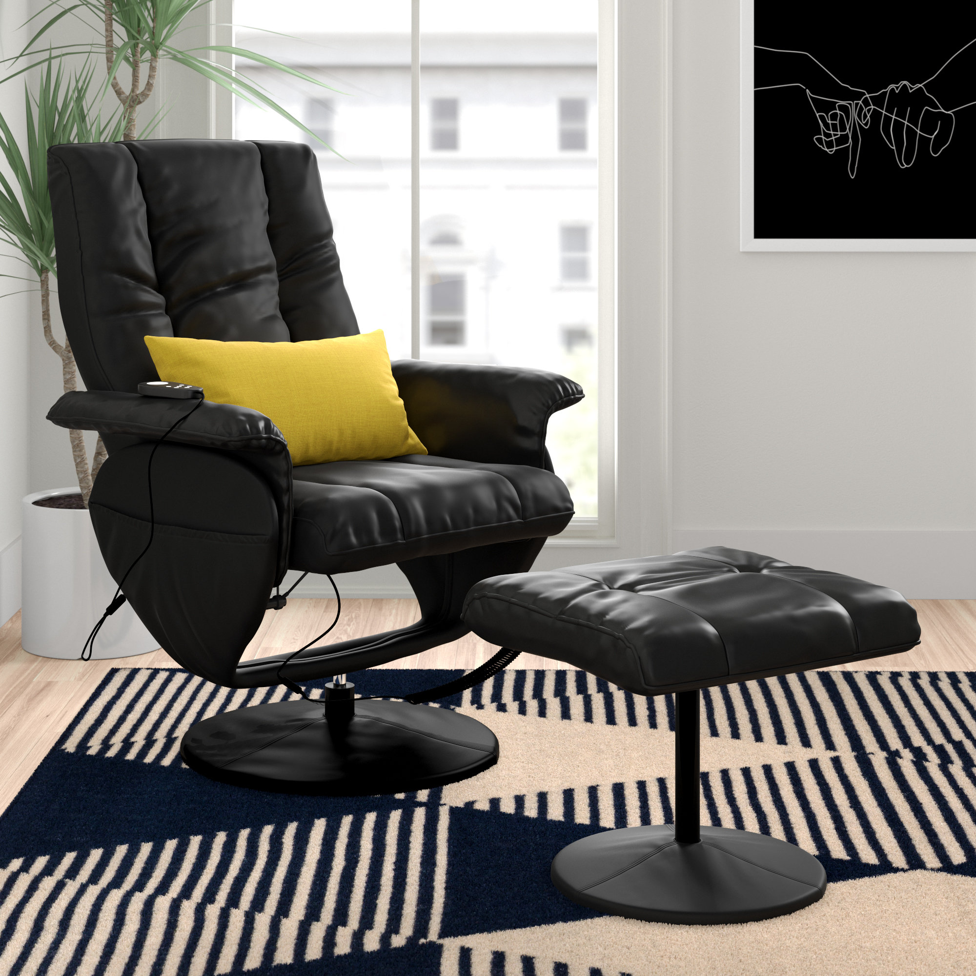 Zipcode Design™ Faux Leather Reclining Heated Massage Chair with