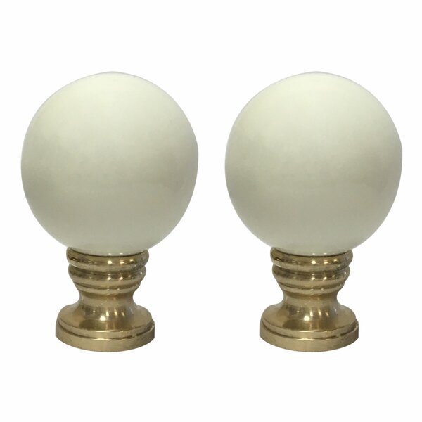 Lamp Finial-Faceted crystal ball lamp finial w/solid brass dual thread base 