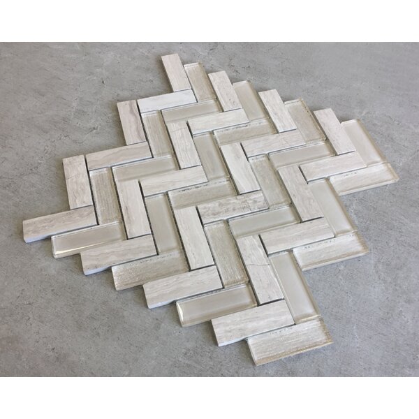 Lakeview 12.125 in x 12 in Chevron Polished Marble Wall and Floor Tile 6-Pack 