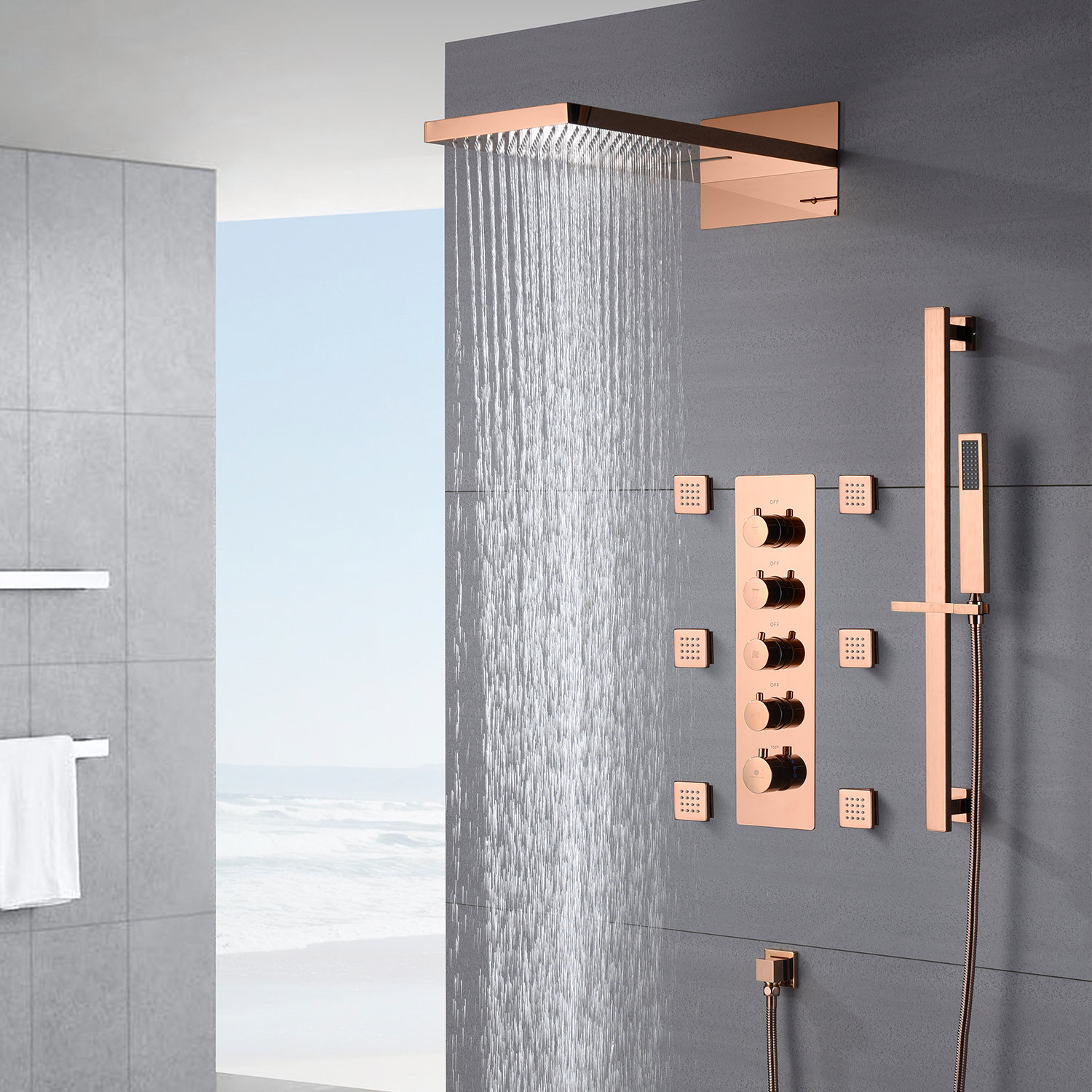 Wonderland America Thermostatic Complete Shower System with RoughIn