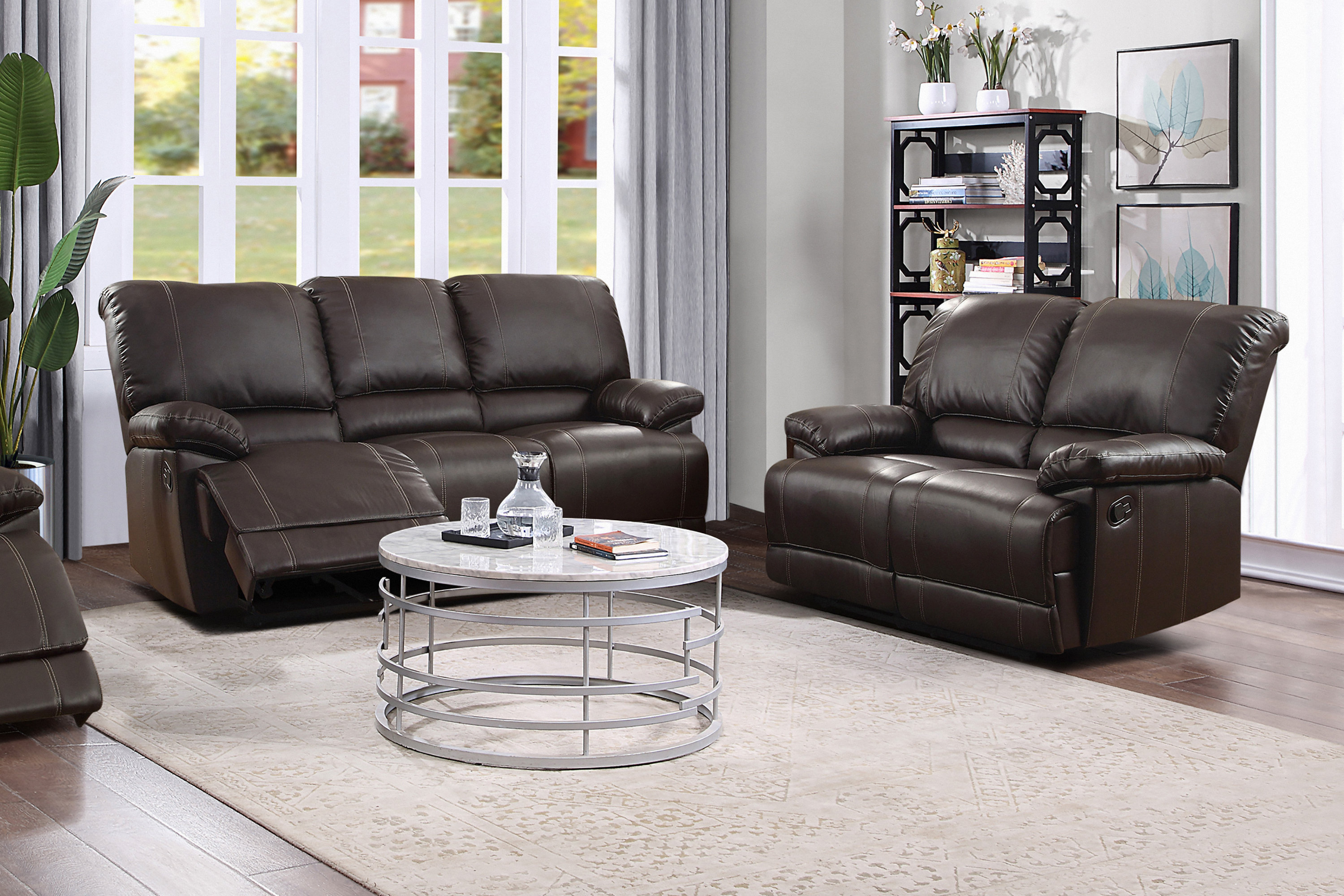 Latitude Run® Meyer 2Piece Vegan Leather Manual Reclining Living Room