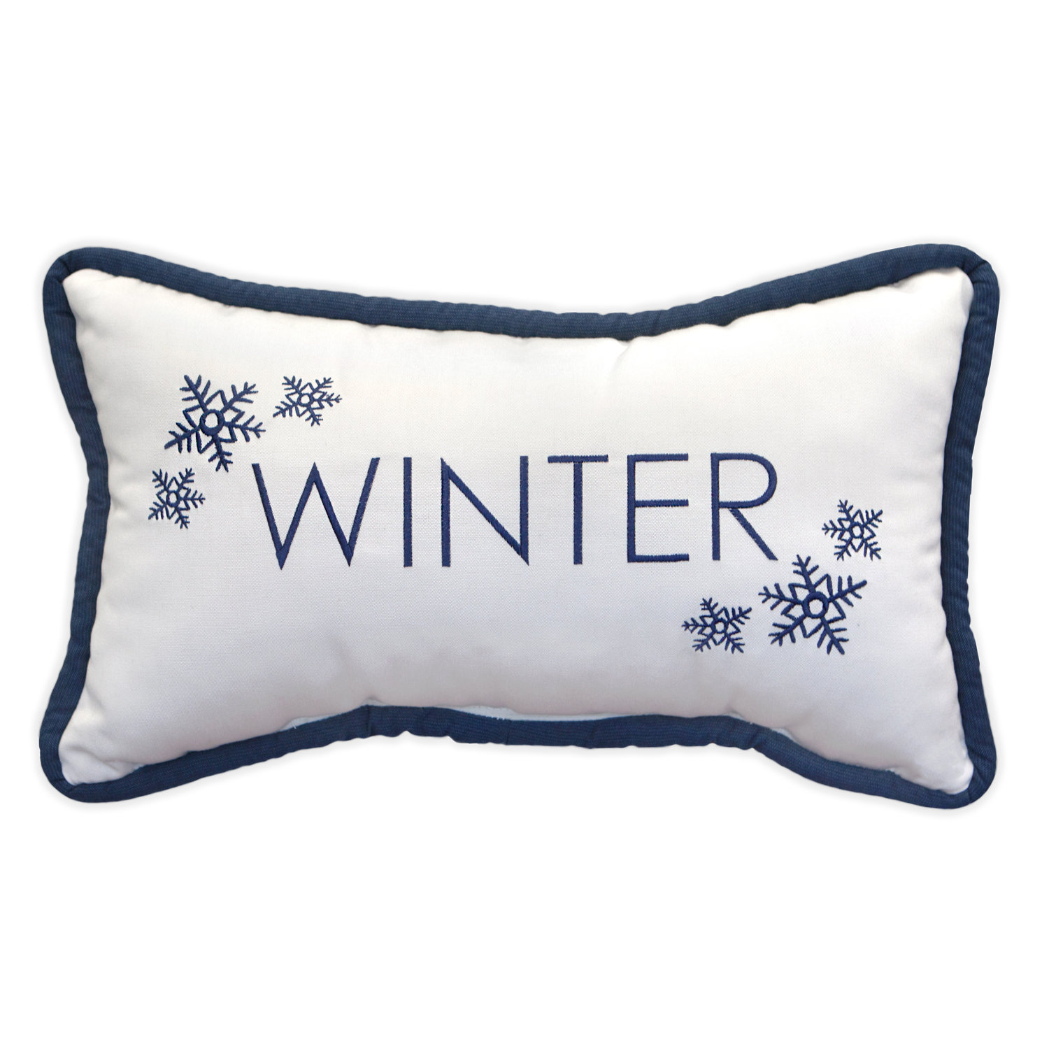PeakSeason Winter Embroidery Sunbrella Indoor / Outdoor Lumbar Pillow