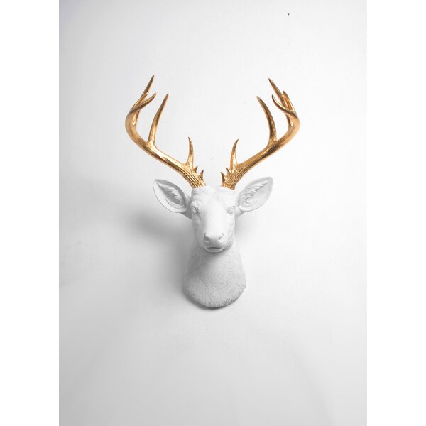 12" Metal Dear Head With Antlers 