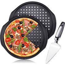 1Pc Steel Stainless Steel Non-stick 10” Pan Pizza Baking Sheet Oven Tray Round 