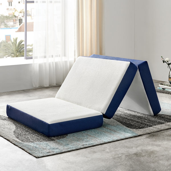 Cushion Seat 1.8 Density 6x39x75 Gray Twin Trifold Foam Beds Foldable Mats 