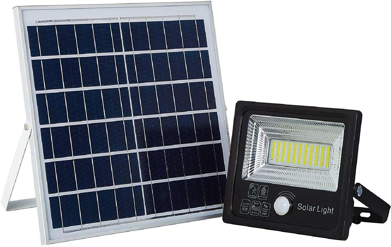 Solar Powered 54-LED Dusk-to-Dawn Sensor Waterproof Outdoor Security Flood Light 