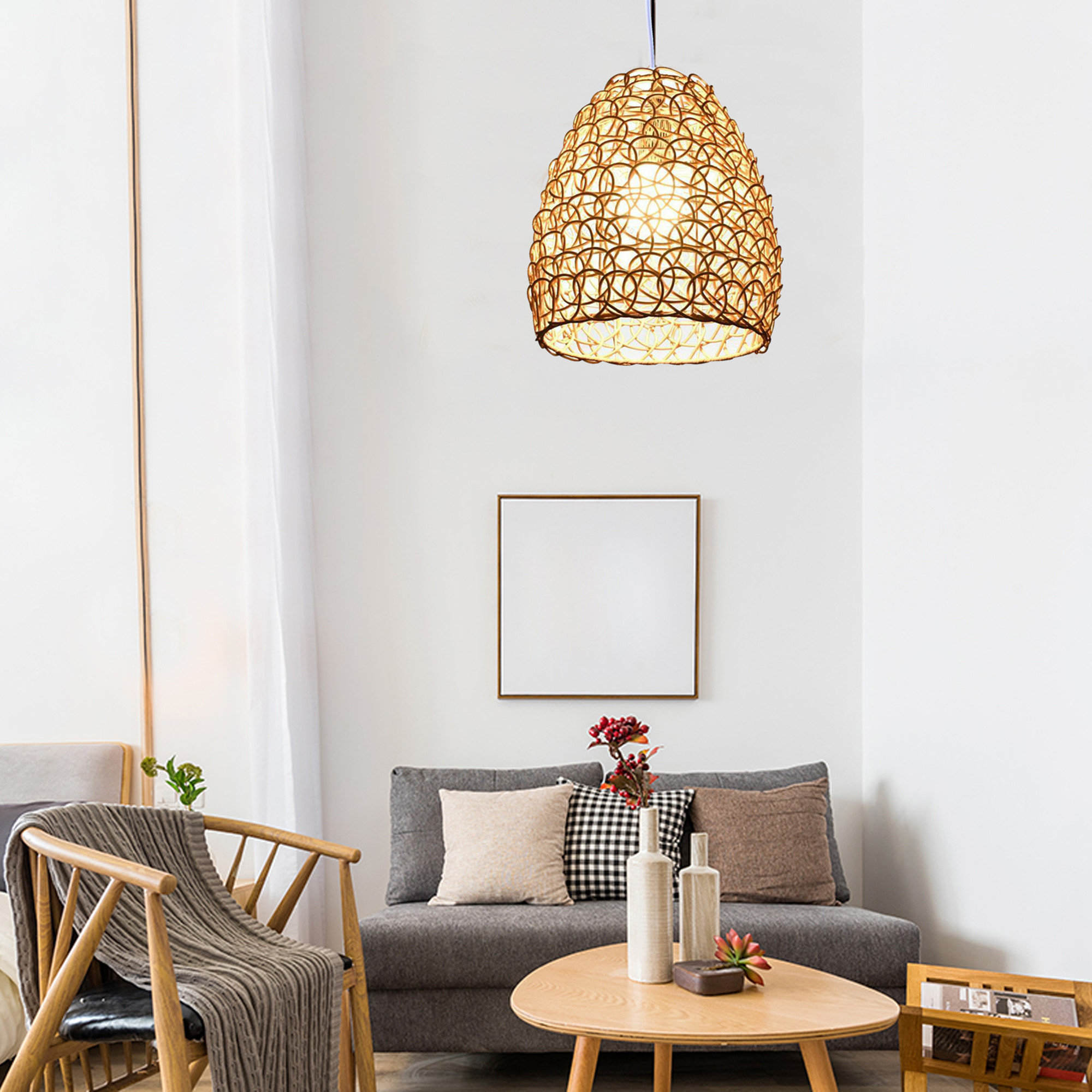 Bayou Breeze Bamboo Rattan Chandelier 