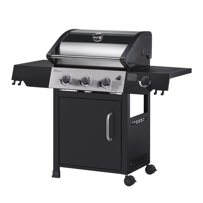 VANSTON 3 - Burner Countertop Liquid Propane 48000 BTU BTU Gas Grill ...