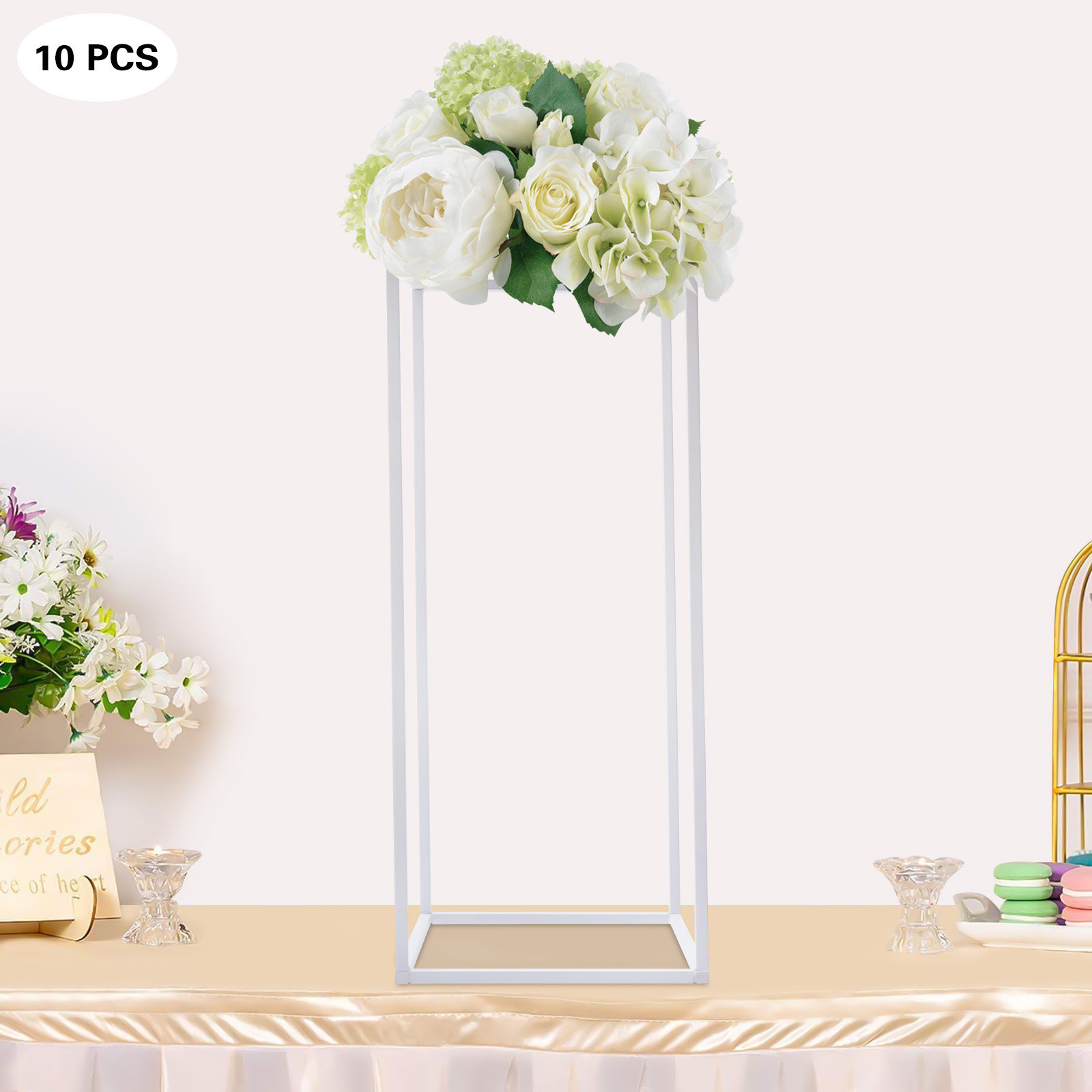 YXSUN Metal Rectangle Wedding Party Display Cake Flower Stand | Wayfair