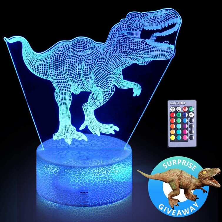 Dinosaur Gifts Night Light for Kids Dinosaur T-rex 3D Night Light Bedside Lamp 