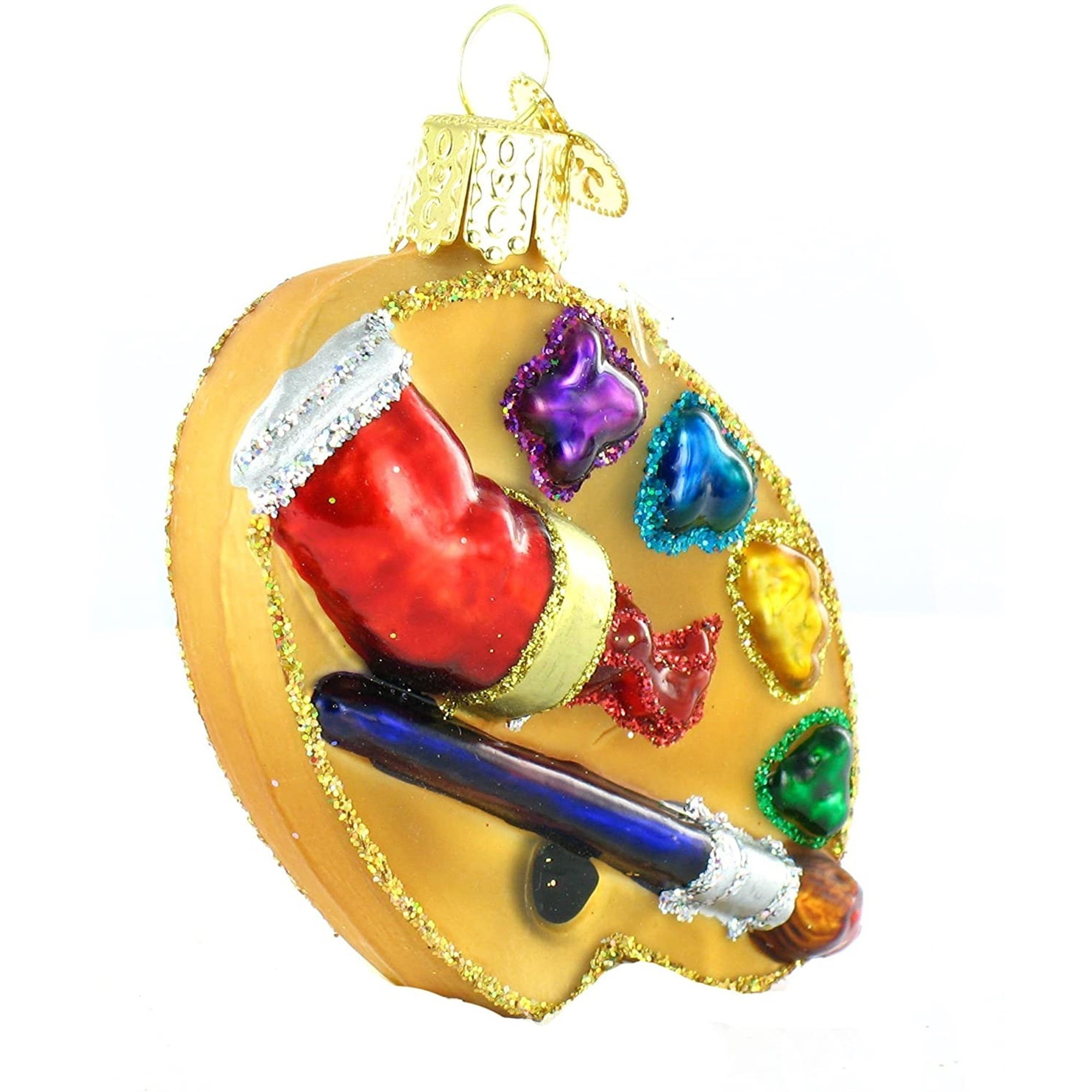 Old World Christmas Artist's Palette Hanging Figurine Ornament