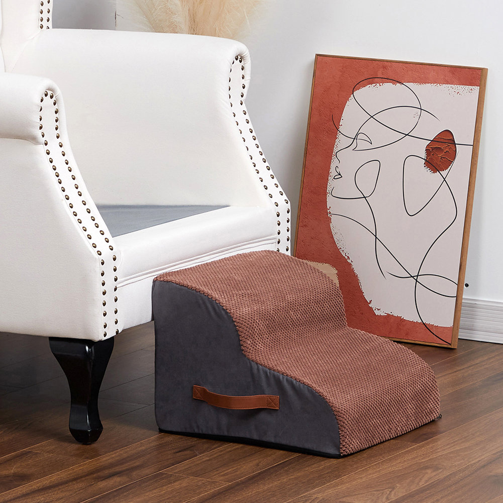 Tucker Murphy Pet™ 2 Tiers Dog Stairs, High Density Foam Dog Steps for