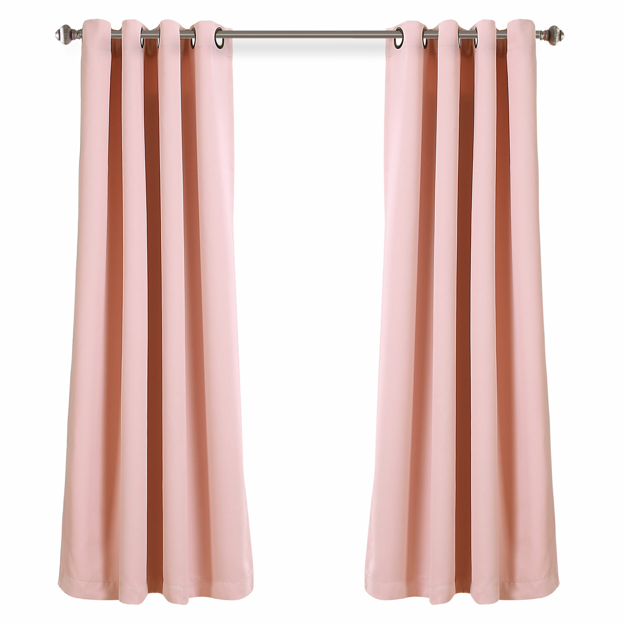 2 Vintage Pink Velvet & Lace Hamptons Country Window Curtain Panel Drape Drapery 
