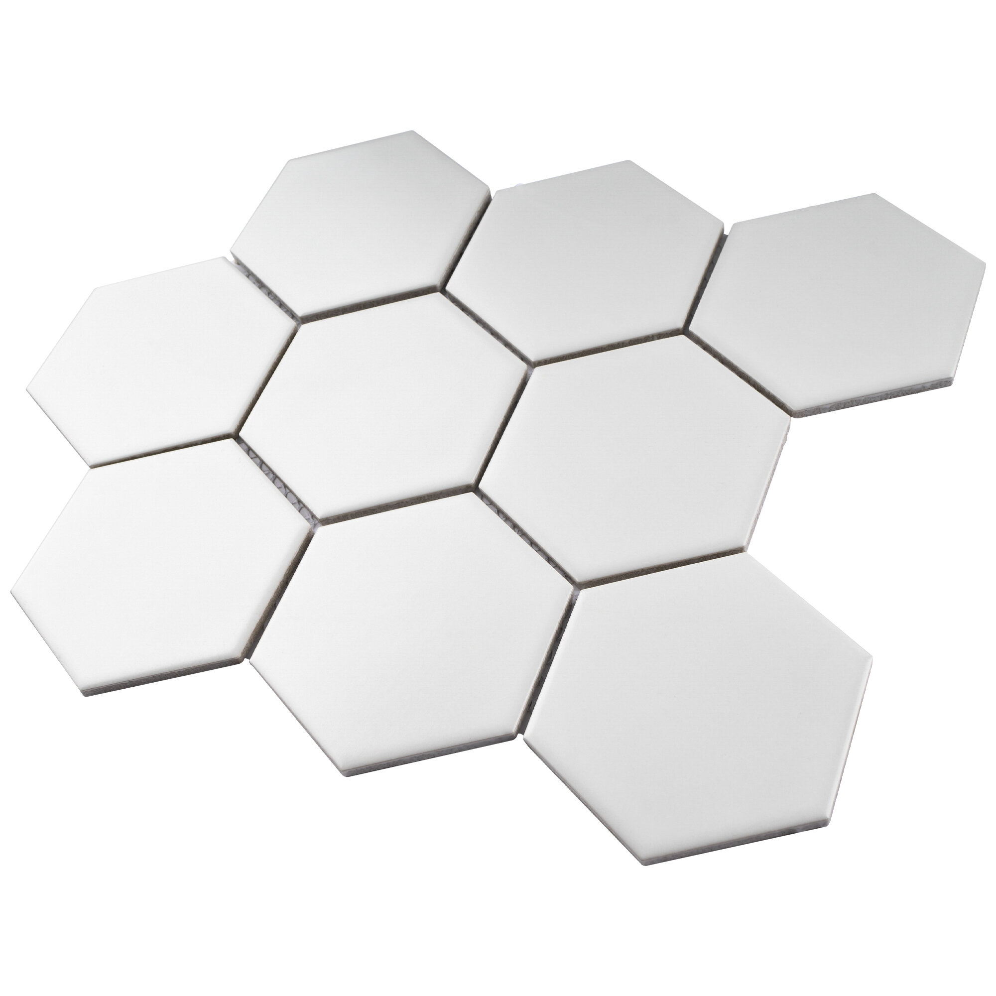 Lot of 6 Florida FT USA Porcelain Ceramic Floor Tiles Hexagon diamond 6" x 4" 