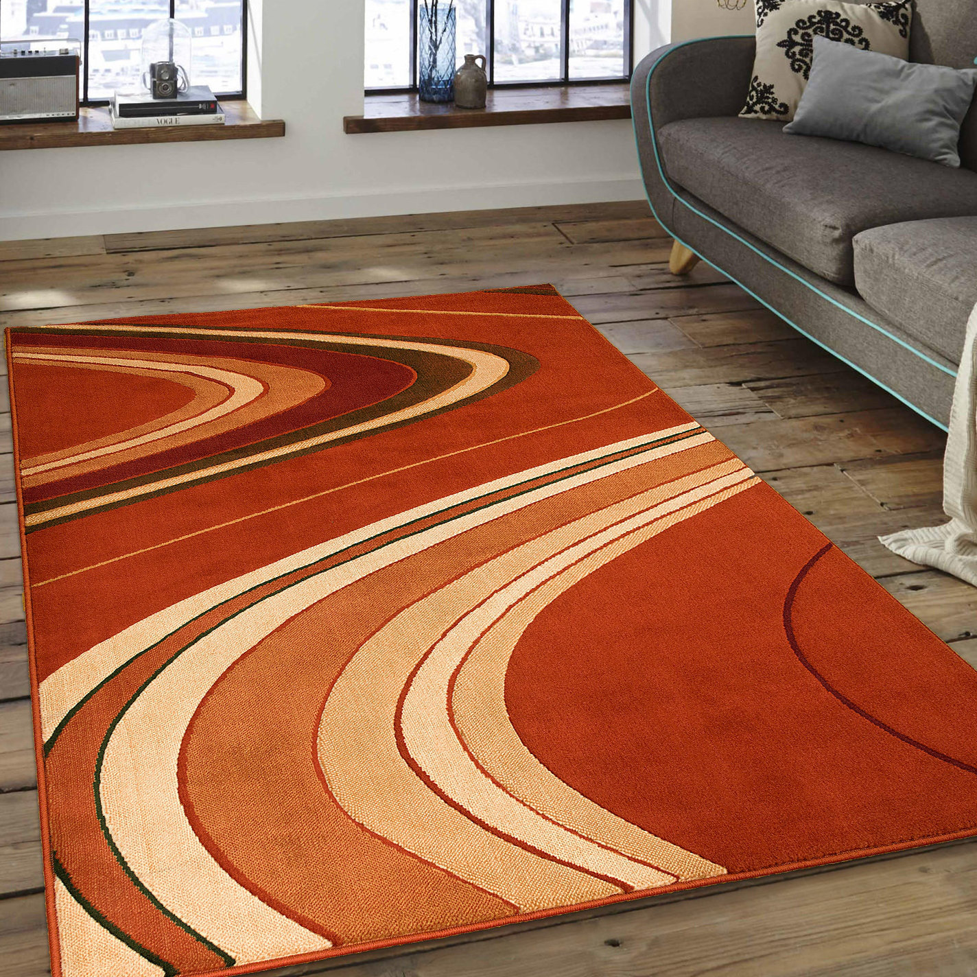 AllStar Rugs Abstract Orange Area Rug & Reviews Wayfair