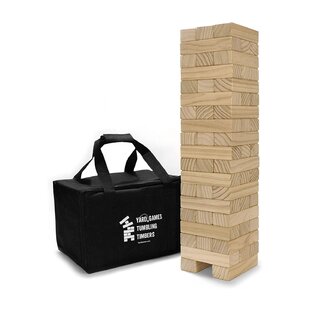 Jumbo Outdoor Games Indoor Game Carry Bag Gothink Giant Tumbling Tower Game 7.1''x1.8''x1.8''x51pcs Stacks to Over 5 feet Large 51pcs Wooden Blocks Stacking Game 