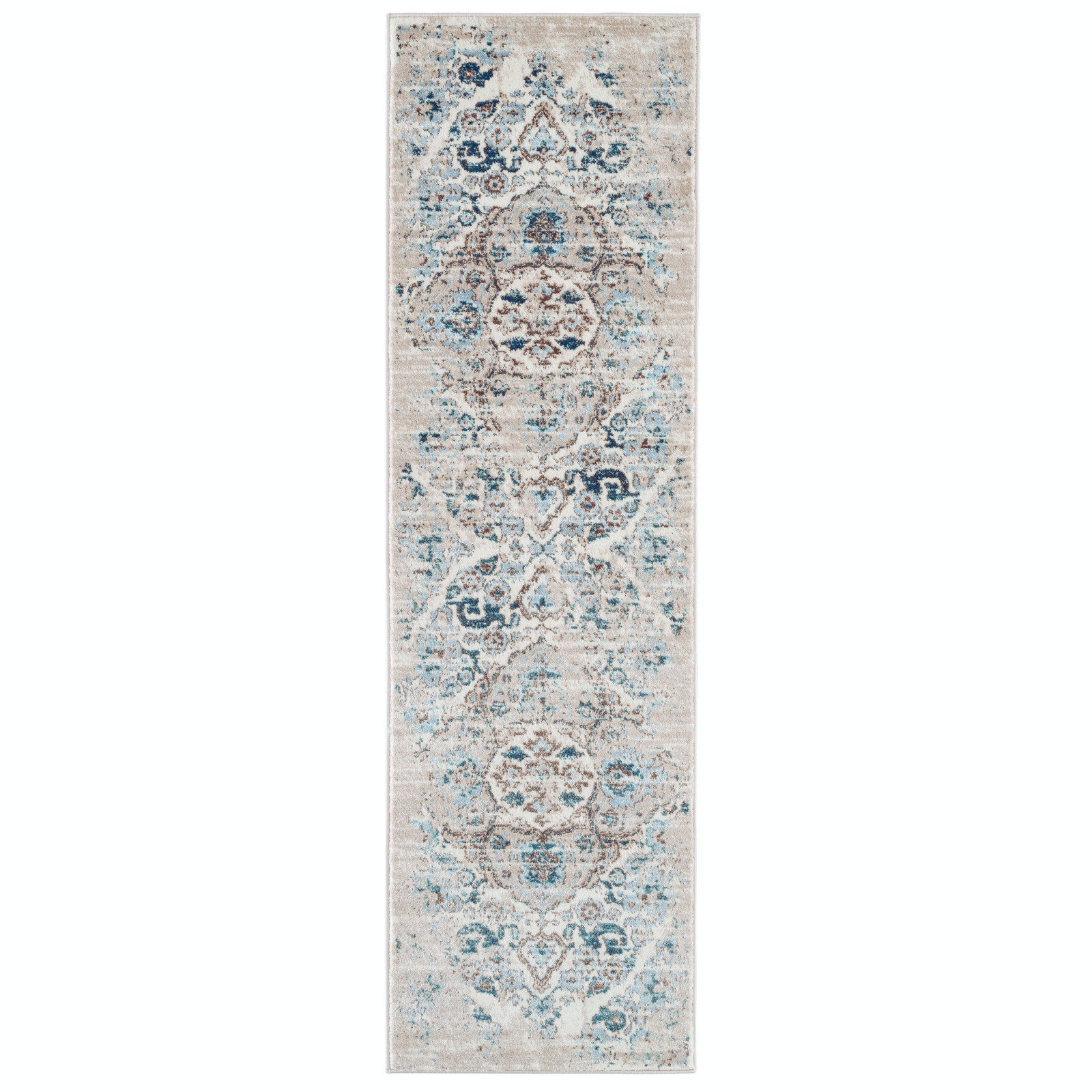 Bungalow Rose Mogos Performance Cream/Teal/Beige Rug & Reviews Wayfair