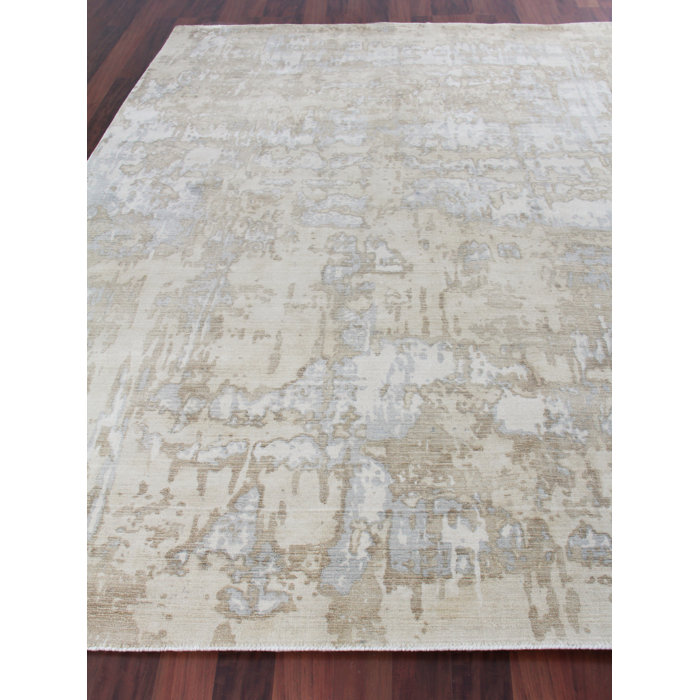 Exquisite Rugs Murano Hand Loomed Area Rug in Ivory/Silver/Gold ...