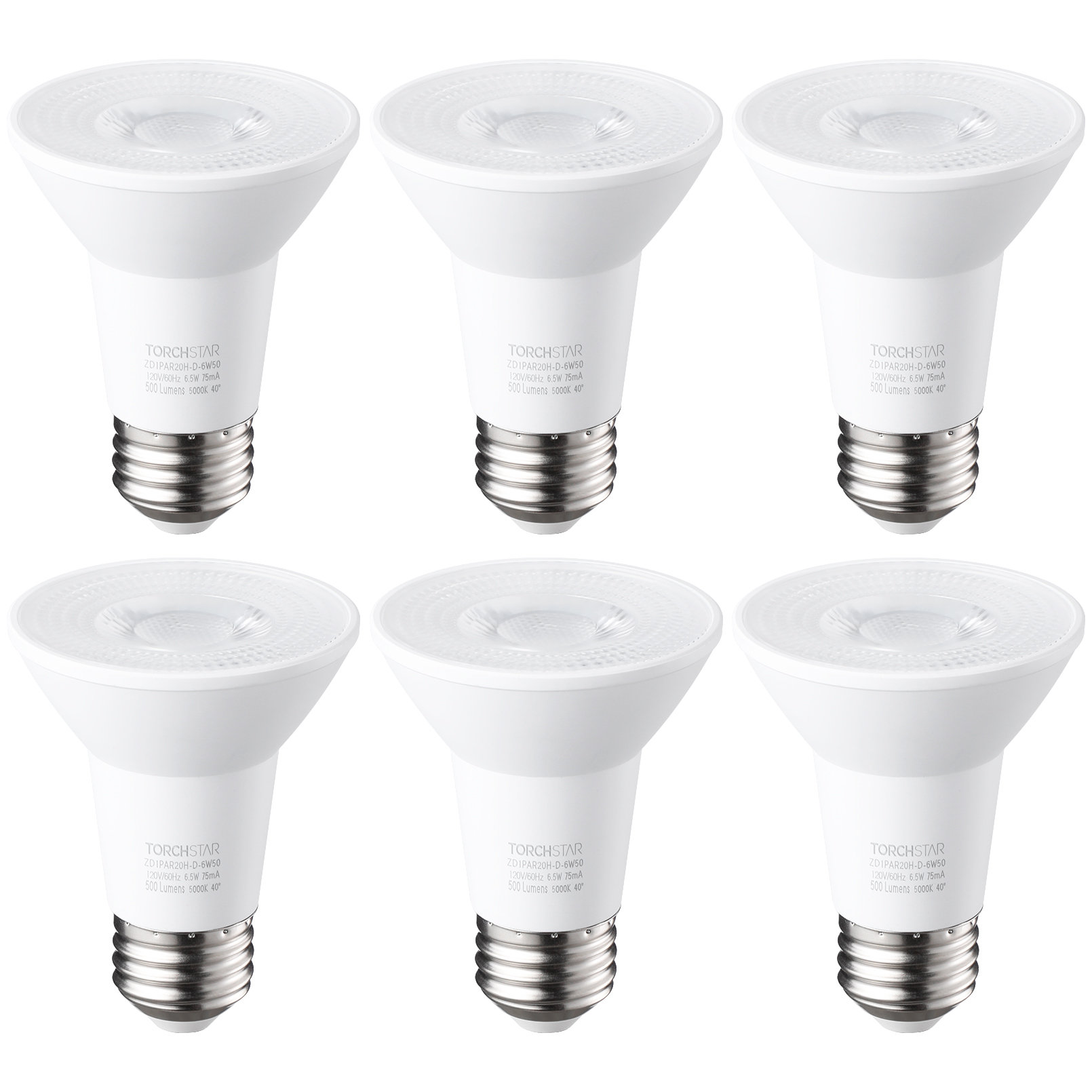 Invitere Kan ignoreres Gummi TORCHSTAR 5000K Dimmable PAR20 LED Spotlight Bulbs, 6.5W(50W Equivalent),  500 lm Daylight | Wayfair