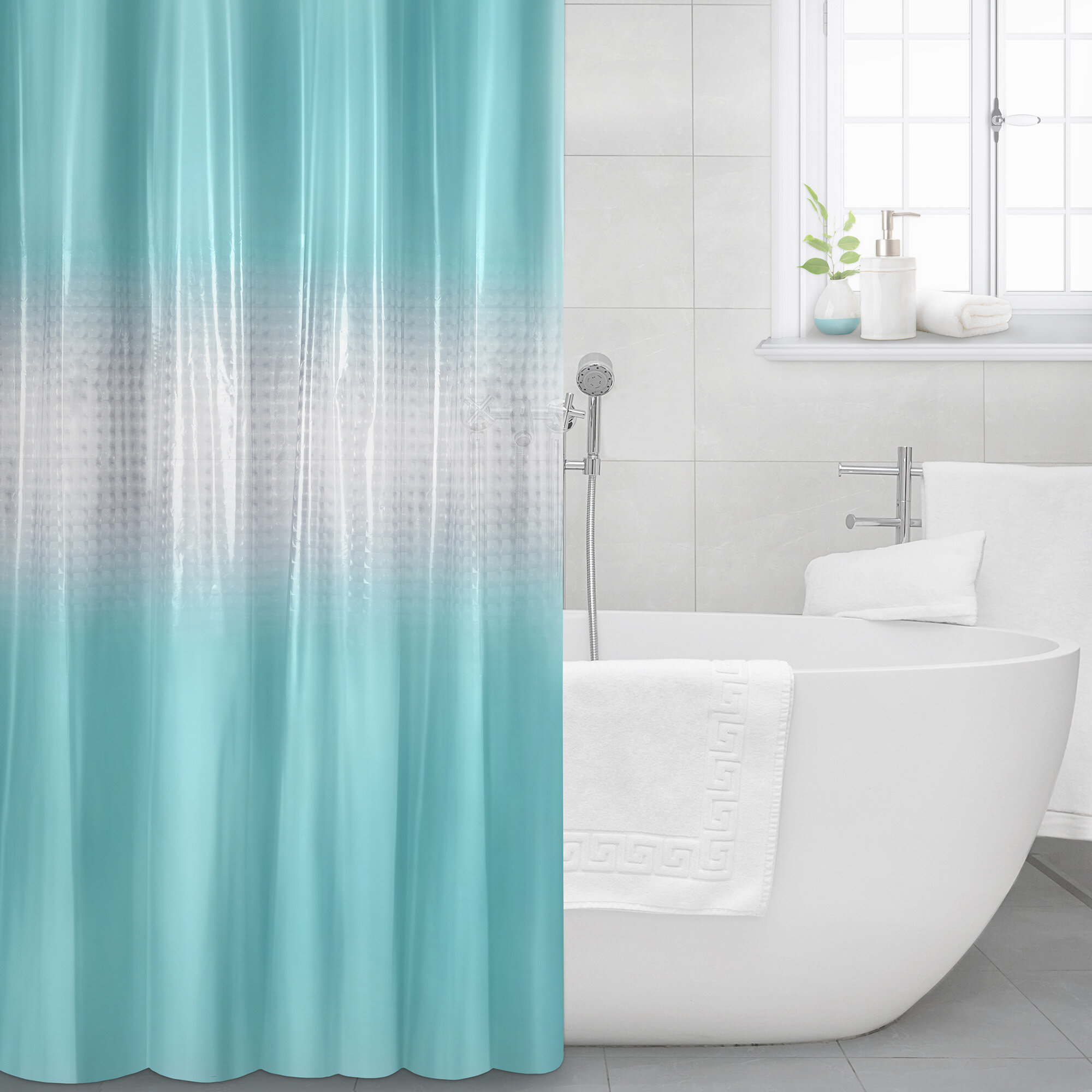Details about   LORDTEX Ombre Textured Fabric Shower Curtains for Bathroom Waterproof Total Pr 