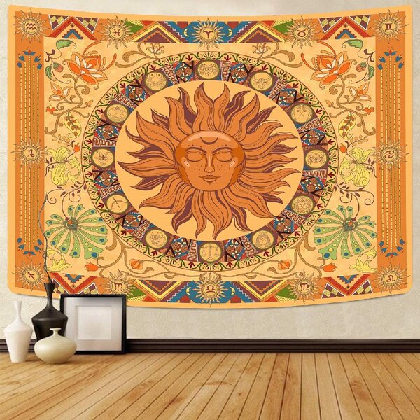 Indian Hippie Bohemian Poster Tapestry Horoscope Zodiac Wall Hanging Tapestries 