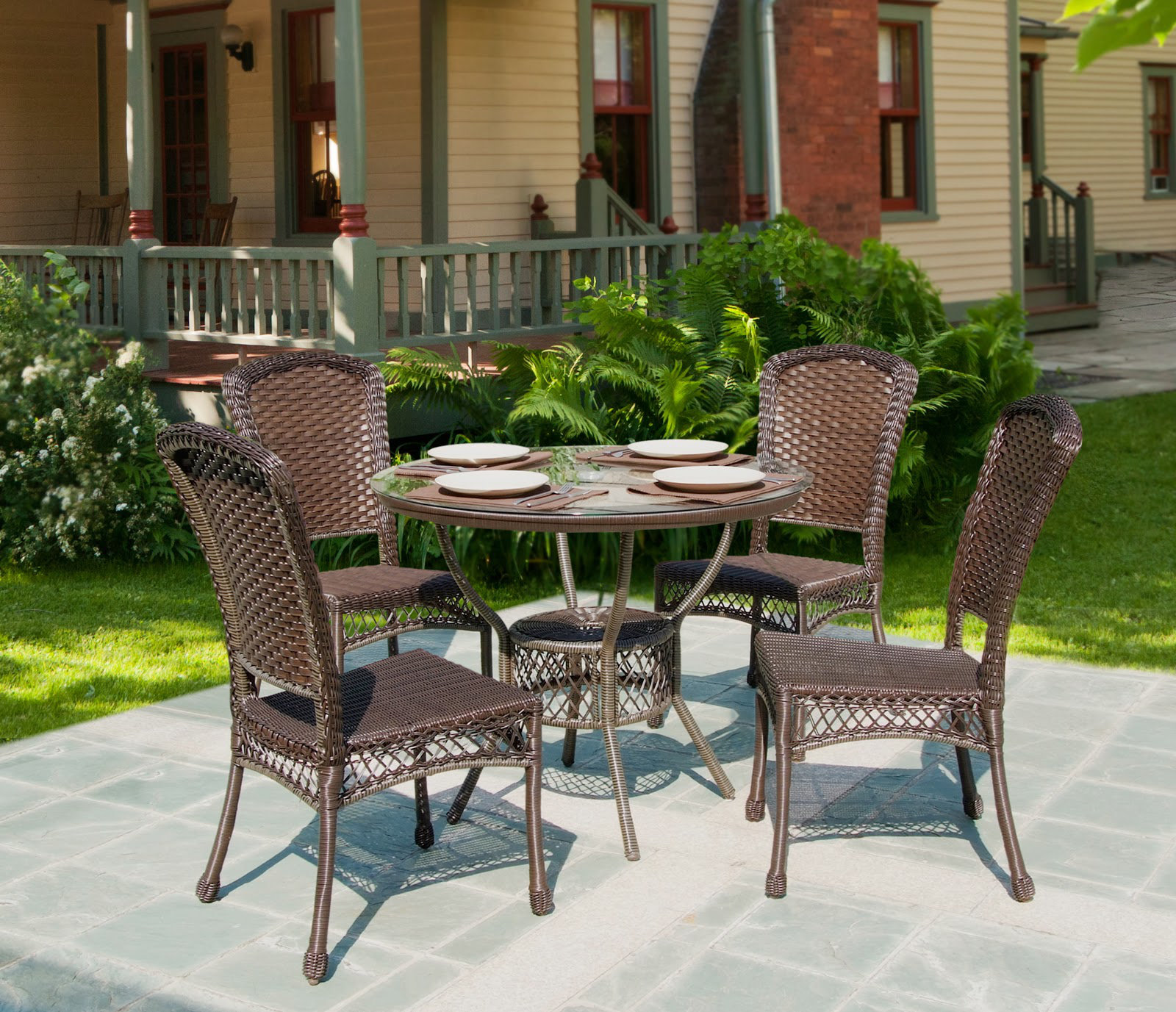 Bay Isle Home Selbyville Round 4 Person Outdoor Dining Set Wayfair