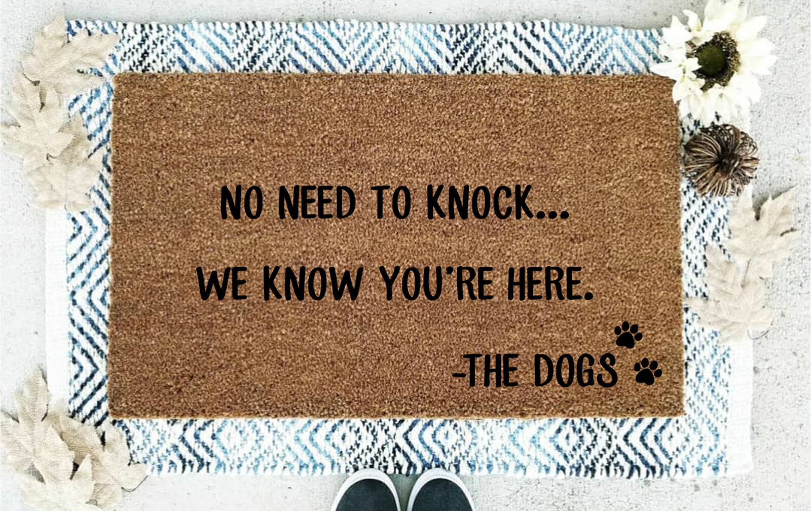 100% Natural Coir Doormat 30"x18" Door Mat There's Like A Bunch of Dogs In Here 