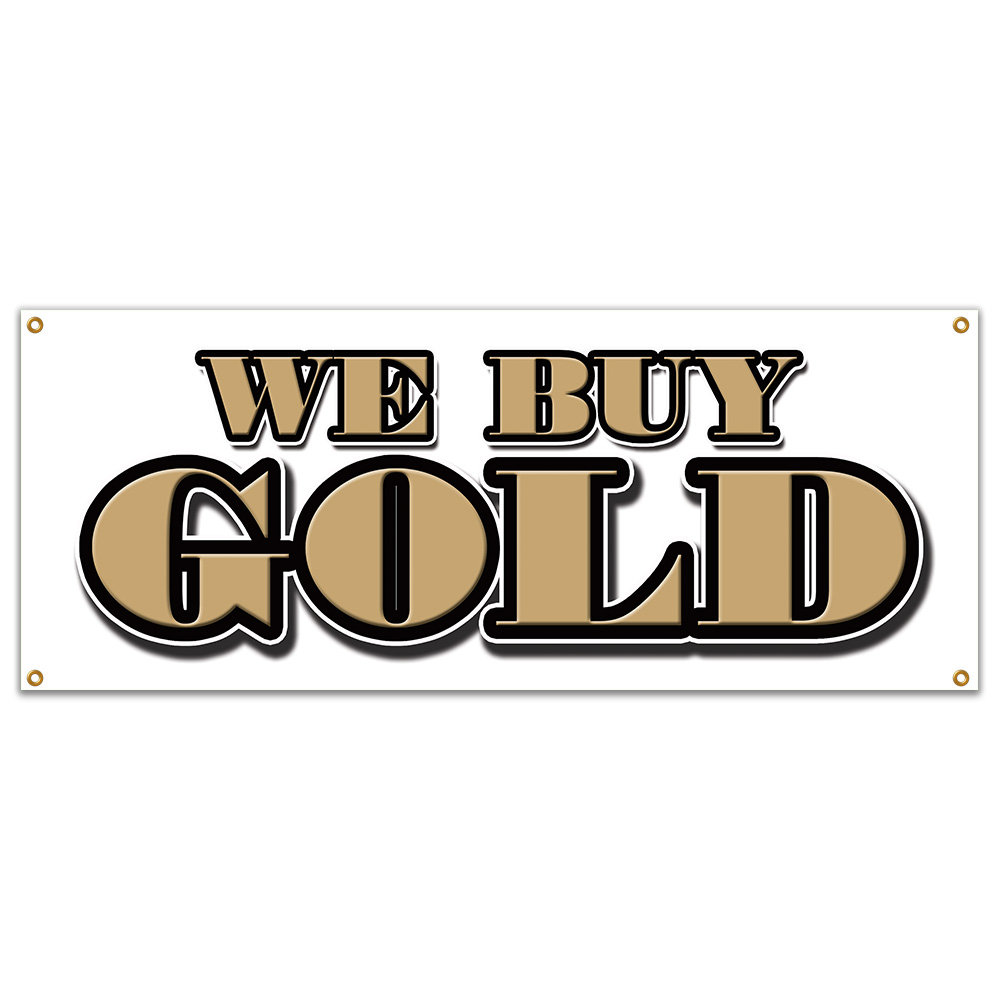 SignMission We Buy Gold Banner Sign Wayfair