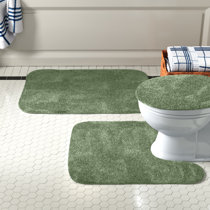 New High Quality Bathroom Rug Mat Set & Toilet Lid Cover #7 2-T PURPLE/WHITE 