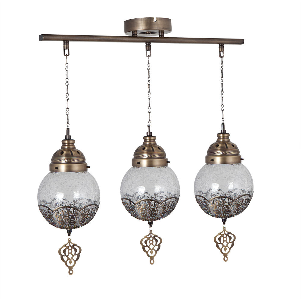 Bless international Glazier 3 Light Kitchen Island Globe Pendant