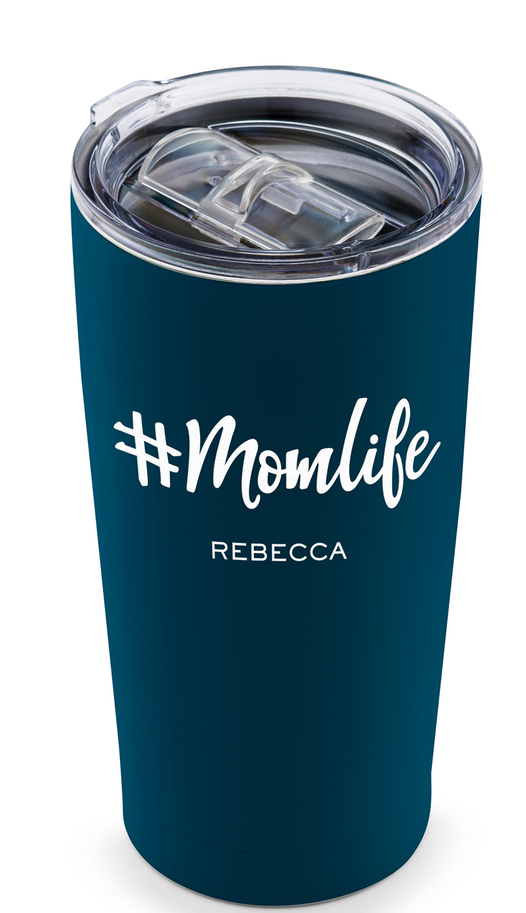 Stainless Steel Insulated 16oz Travel Mug Coffee Cup Navy Mom 