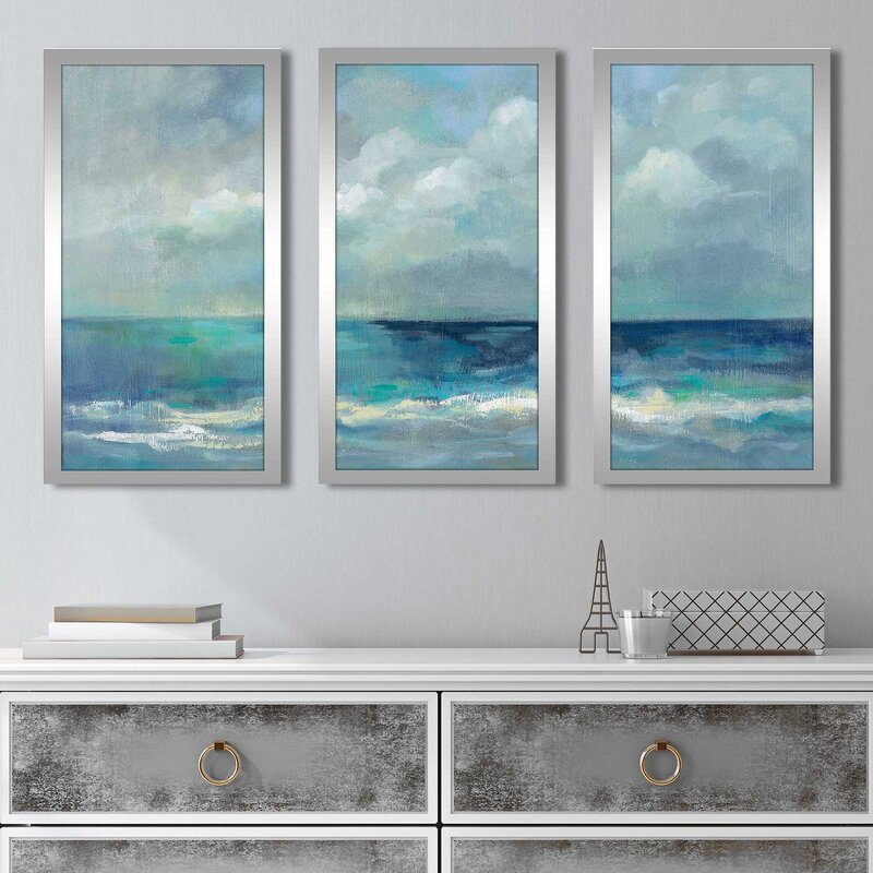 Clouds And Sea - 3 Piece Picture Frame Painting