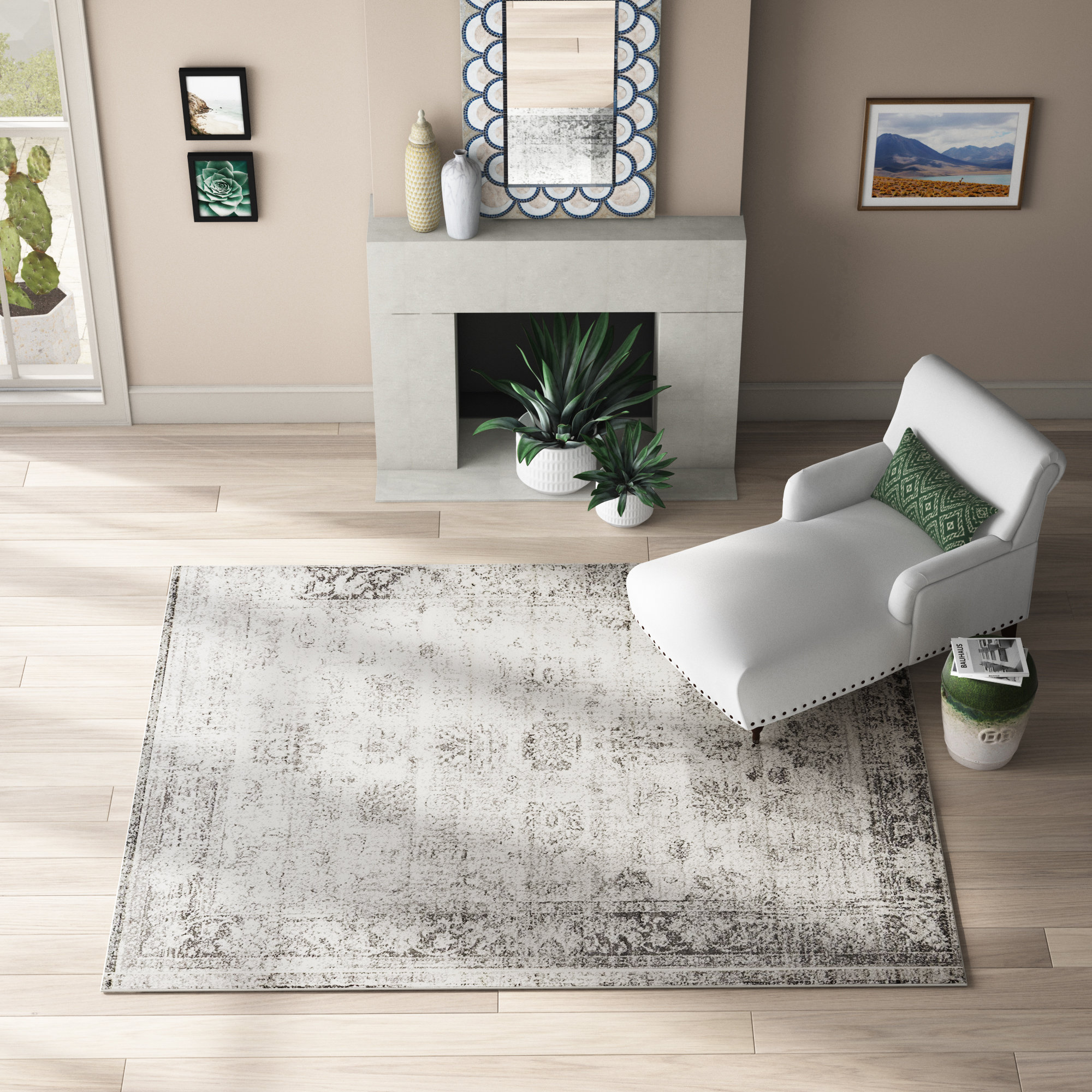 Mistana™ Brandt Floral Gray Area Rug & Reviews Wayfair