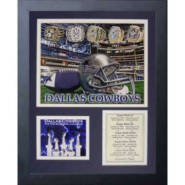 Legends Never Die Dallas Cowboys Super Bowl Rings Framed Photo Collage 11x14-Inch 