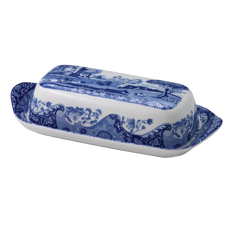 Spode Blue Italian Covered Butter Dish by Spode 