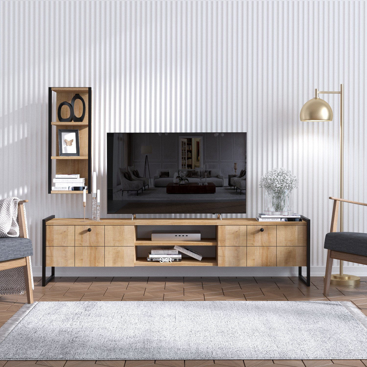 East Urban Home Media Center Wayfair