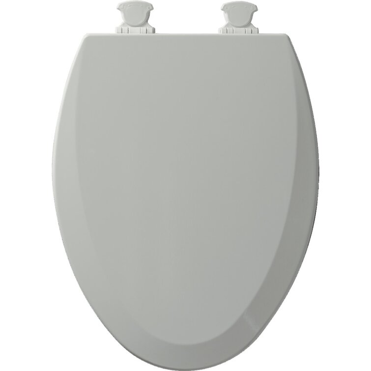W Durable Enameled Wood Toilet Seat with Easy Clean & Change Hinges ELONGATED 