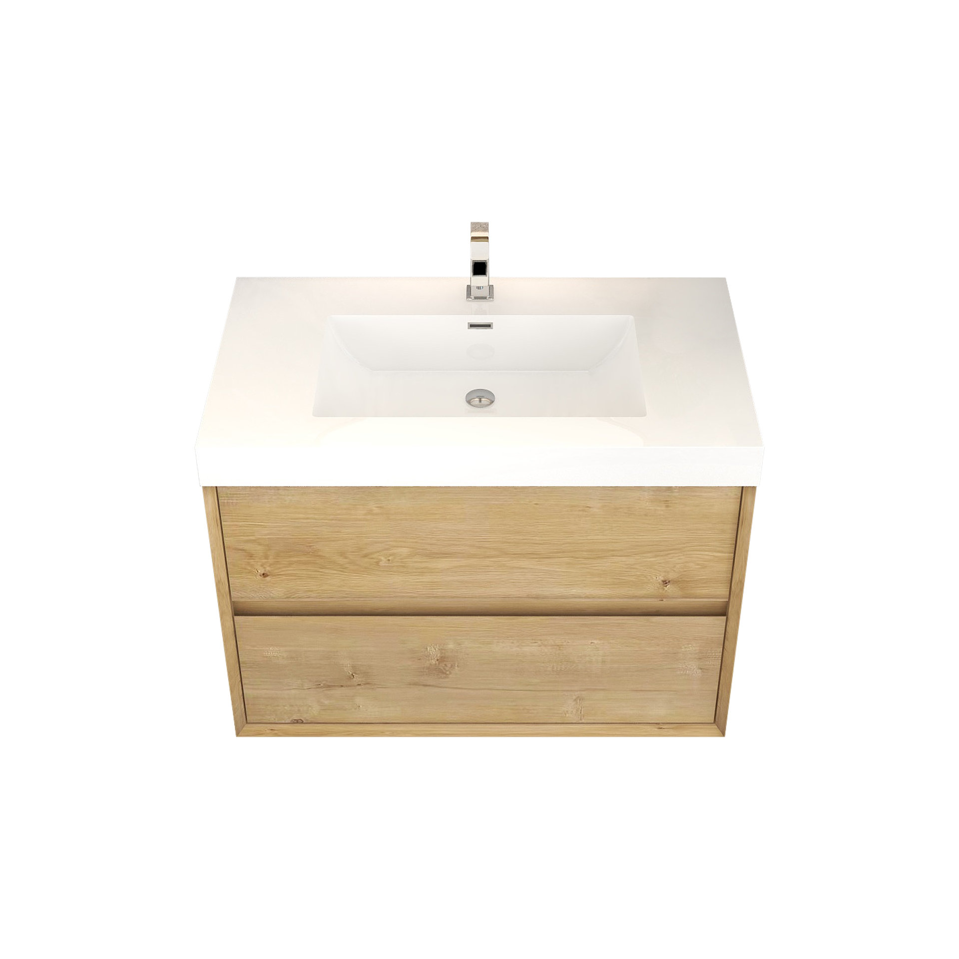 Latitude Run® 35.2'' Wall Mounted Single Bathroom Vanity with Plastic Vanity Top Wayfair