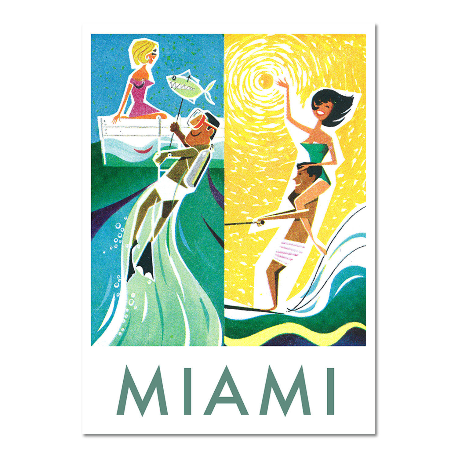 Maturi Happy Larry Quadro The Saturday Evening Post Poster Miami