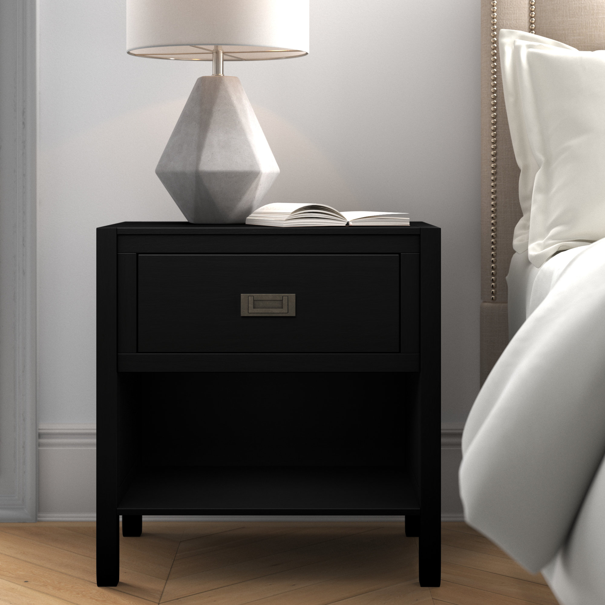 Mercury Row Solid + Manufactured Wood Bedside Table & Reviews Wayfair