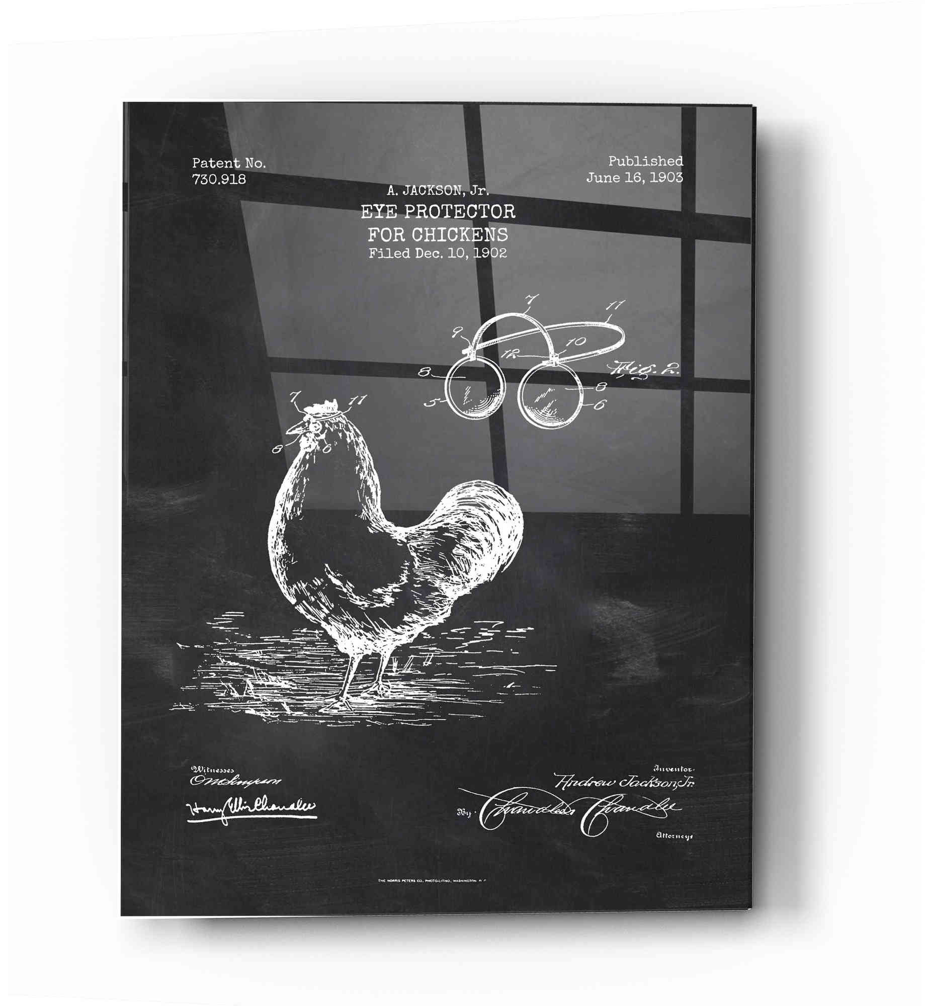 17 Stories Eye Protector For Chickens Blueprint Patent Chalkboard