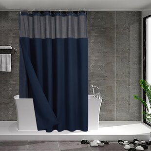 Matching Fabric Shower Curtain and Window Curtain w/ 4 Tie Backs/Adhesive Hooks 