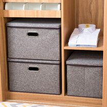 Foldable Fabric/Canvas Storage Box Portable Drawer With/Without Lids Vent Hole 