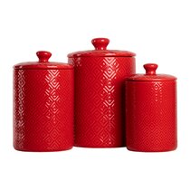 Wayfair | Ceramic Red Kitchen Canisters & Jars You'll Love in 2023