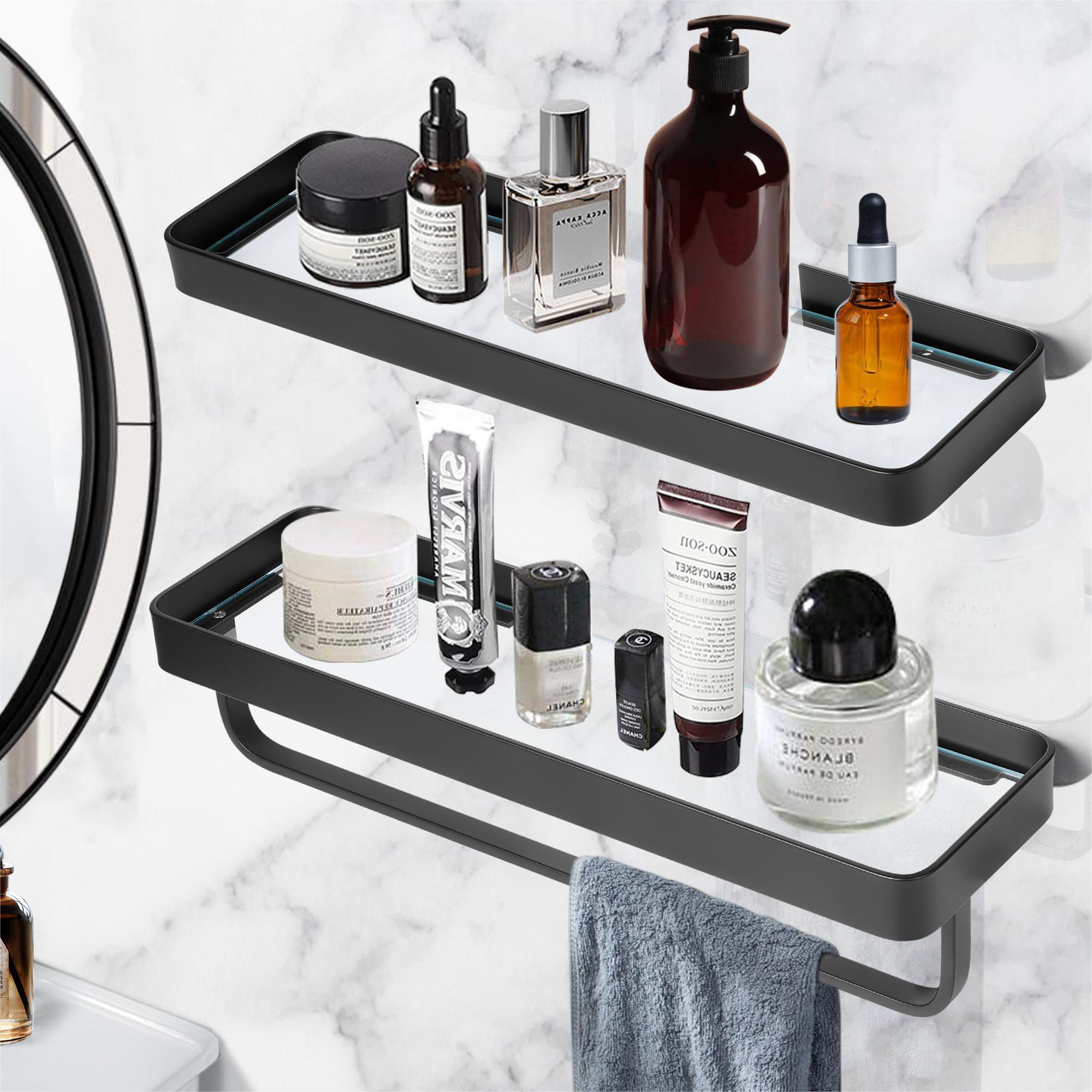 Bolonie 2Piece 15.7 Inch Wall Mounted Extra Thick Tempered Glass