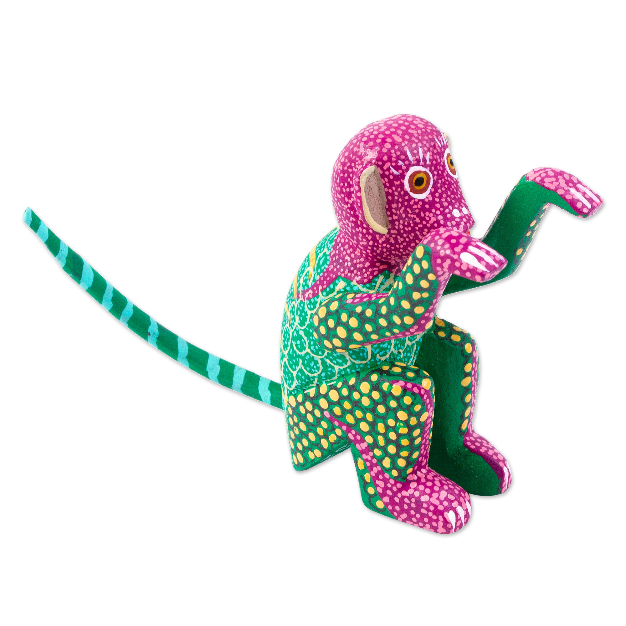 Bungalow Rose Handmade Bold Monkey Wood Alebrije Figurine Wayfair