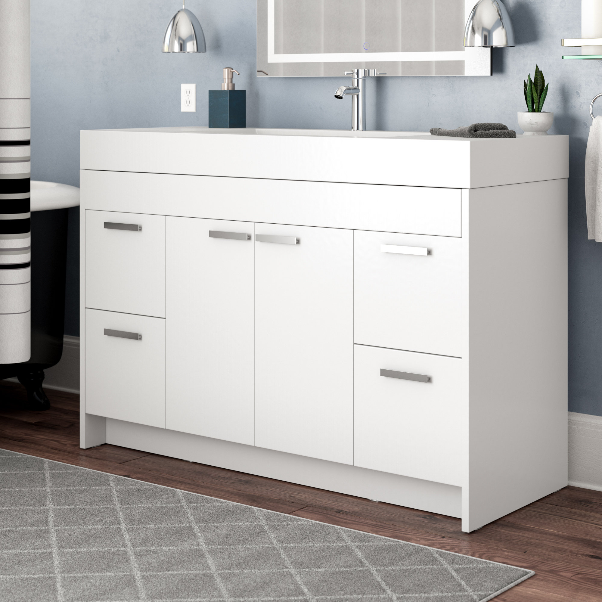 Eviva Lugano 47'' Freestanding Single Bathroom Vanity with Plastic