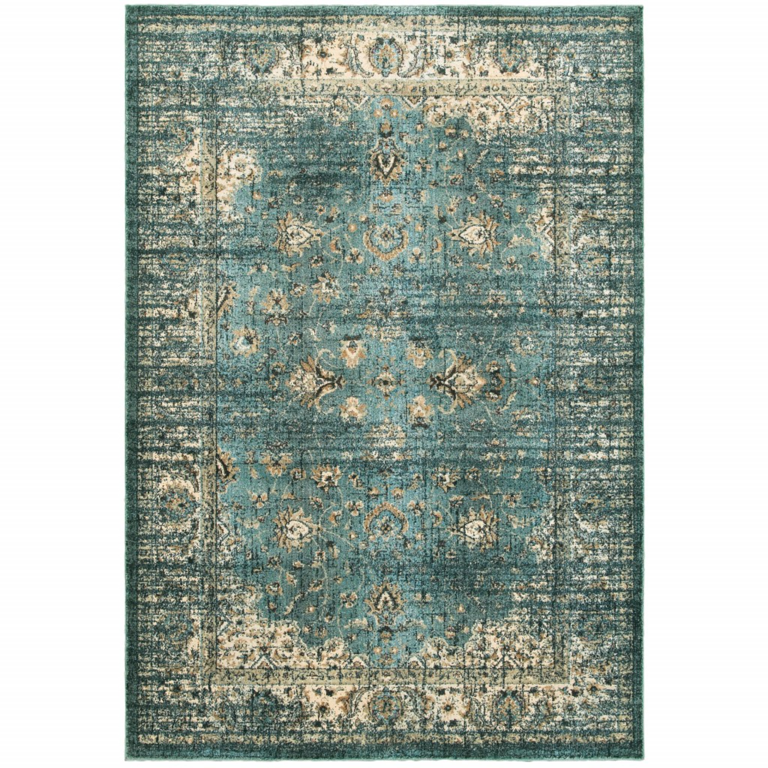 One Allium Way® Burruss Oriental Teal Area Rug | Wayfair