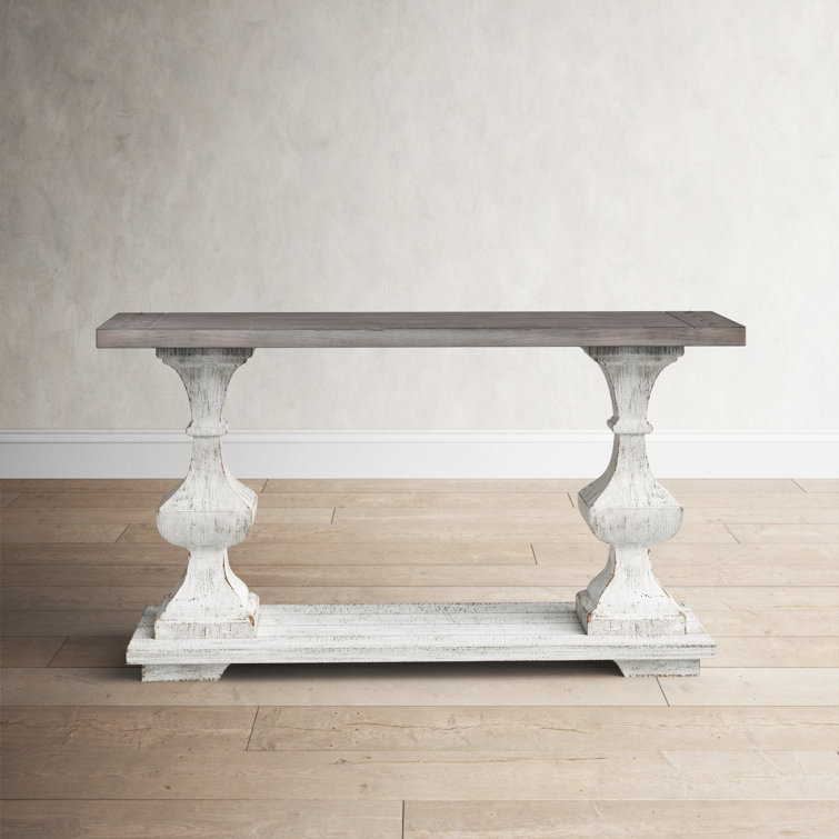 Sedona Traditional Brown Wood Sofa Table with Storage Shelves